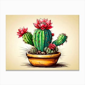 Cactus Artwork Canvas Print