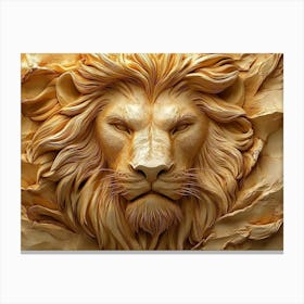 3d Powerful Lion's Face 1 Canvas Print