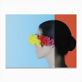 Portrait Of A Woman With Flowers 3 Canvas Print