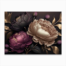 Elegant Peony Flowers Canvas Print