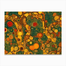 Artistic Symphony Pathway Through The Jungle By Klimt And Van Gogh Canvas Print