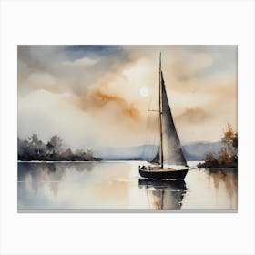 Sailboat Painting Lake House (4) Canvas Print