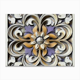 Sculpture Designation Retro Pattern Spiral Curve Cross Canvas Print