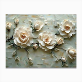 Roses On A Wall Canvas Print