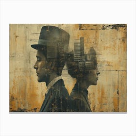 Temporal Resonances: A Conceptual Art Collection. Man And A Woman Canvas Print