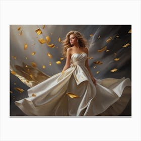 Woman In A White Dress 1 Canvas Print