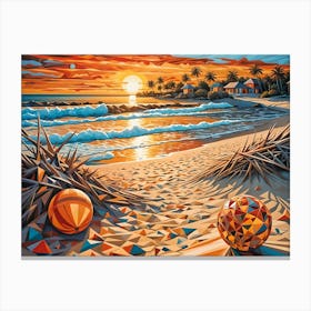 Sunset On The Beach 3 Canvas Print