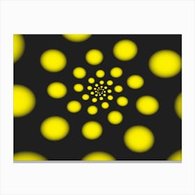Yellow Spiral Dots Canvas Print