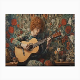 Rose Room Acoustics - Acoustic Guitarist Canvas Print