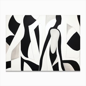 Abstract Black And White Painting Canvas Print