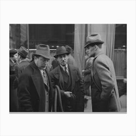 Untitled Photo, Possibly Related To Two Men In Conversation, 7th Avenue Near 38th Street, New York City By Russell Canvas Print