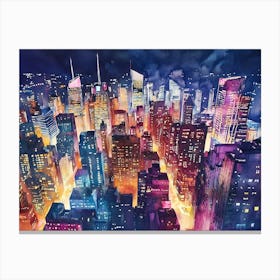 City At Night Canvas Print