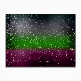 Pink Green Black Shining Star Background Canvas Print