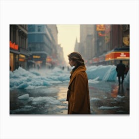 Girl In A Coat Canvas Print