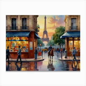 Paris At Dusk Canvas Print