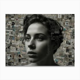 Woman In A Newspaper Canvas Print
