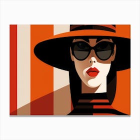 Woman In A Hat 3 Canvas Print