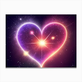 A Colorful Glowing Heart On A Dark Background Horizontal Composition 77 Canvas Print