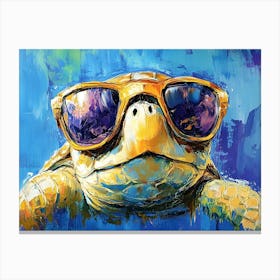 Sea Turtle In Sunglasses 2 Canvas Print