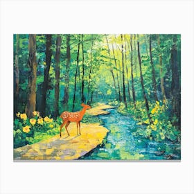 Deer In The Deep Woods 4 Canvas Print