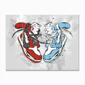 Off White Jordan 1 Sneaker In The Chicago Canvas Print