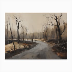 Burned Forest Oil Painting Canvas Print