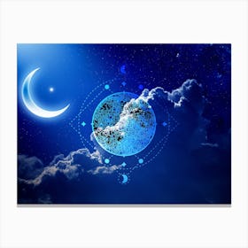 Moon And Stars - Mystic Moon poster #8 Canvas Print