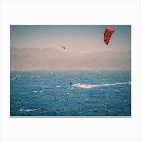 Windsurfers Sailing In The Red Sea 6 Canvas Print