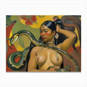 Eva and the Snake - exotic dance in paradise Canvas Print