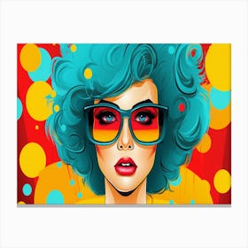 Woman With Blue Hair Canvas Print