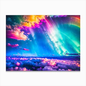 Rainbow Candy Clouds V9 Canvas Print