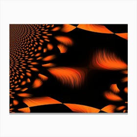 Abstract Fractal Orange Pattern Canvas Print