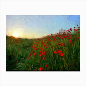 Poppies At Sunset Canvas Print