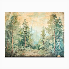 Landscape Forest Illustration 6 Canvas Print