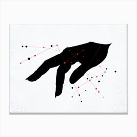 Abstract Composition Featuring A Black Hand Formed By A Constellation Of Arrows And Pointers Set In Canvas Print