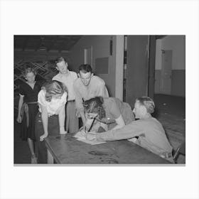 New Members Signing Up At The Young People S Club At The Agua Fria Migratory Labor Camp, Arizona By Russell Lee Canvas Print