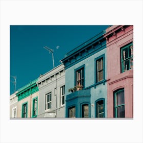 Colorful Houses In Lancaster Road In London Canvas Print