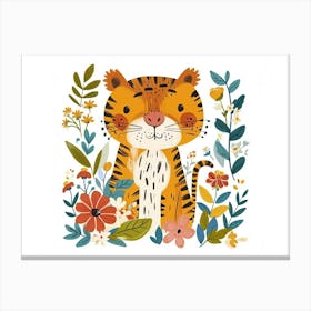 Little Floral Tiger 2 Canvas Print