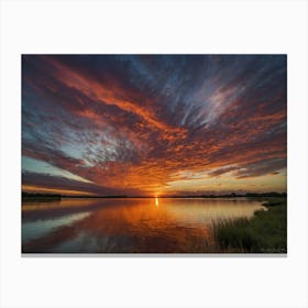 Sunset Over The Marsh 1 Canvas Print