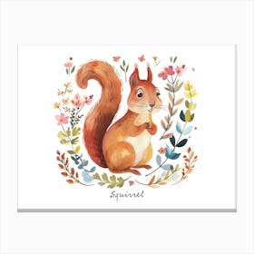 Little Floral Squirrel 4 Poster Canvas Print