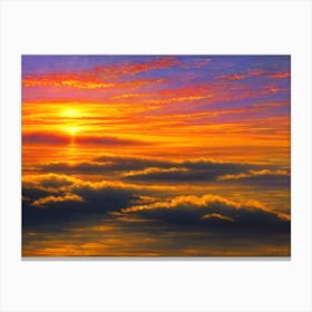 Sunset Over The Clouds Canvas Print