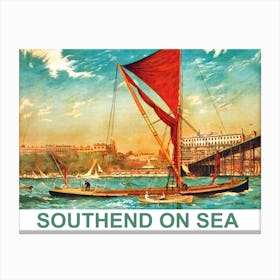 Southend On Sea, Vintage Travel Poster Canvas Print