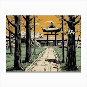 Default March Madness Concept Art Japanese Woodblock 2 Canvas Print