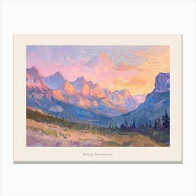 Western Sunset Landscapes Rocky Mountains 5 Poster Canvas Print