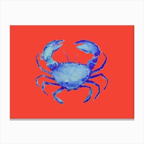 Crab Blue Red Canvas Print