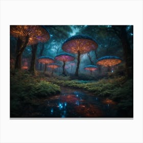 Forest Of Mushrooms Canvas Print