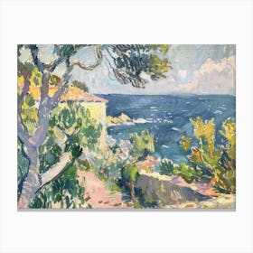 Seaside Vista Painting Inspired By Paul Cezanne Canvas Print