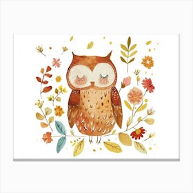 Little Floral Owl 3 Canvas Print