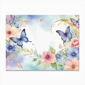 Butterflies And Flowers 1 Canvas Print