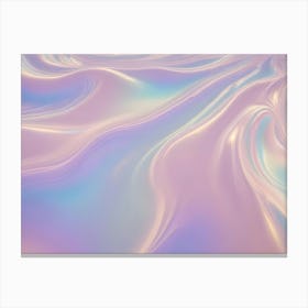 Abstract Image Of A Flowing, Iridescent Surface In Shades Of Pink With Blue And White Highlights Canvas Print